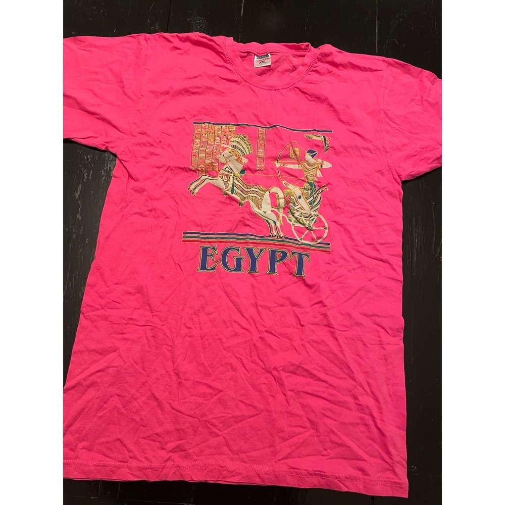 Crocodile T Shirt Pink Egyptian Chariot Graphic XXL